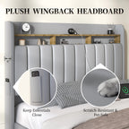 Queen Bed Frame with Pet Rest Area