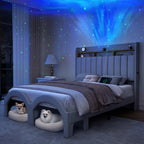 Queen Bed Frame with Pet Rest Area