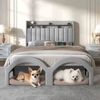 Queen Bed Frame with Pet Rest Area