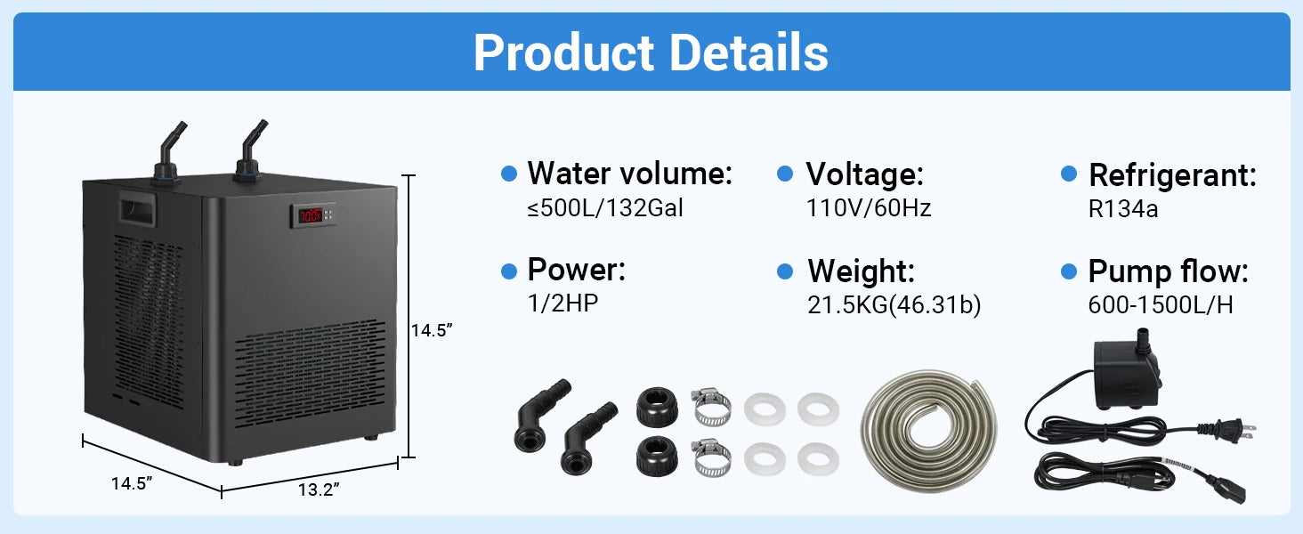Aquarium Chiller, Sea/Fresh Water
