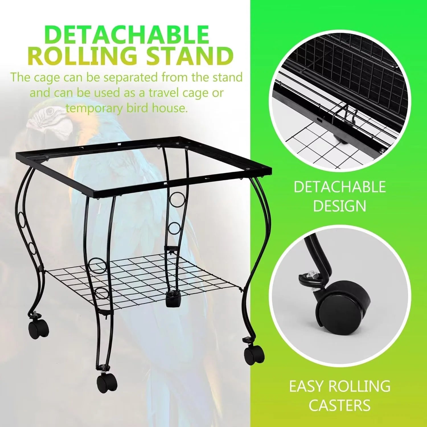 Rolling Bird Cage Wrought Iron