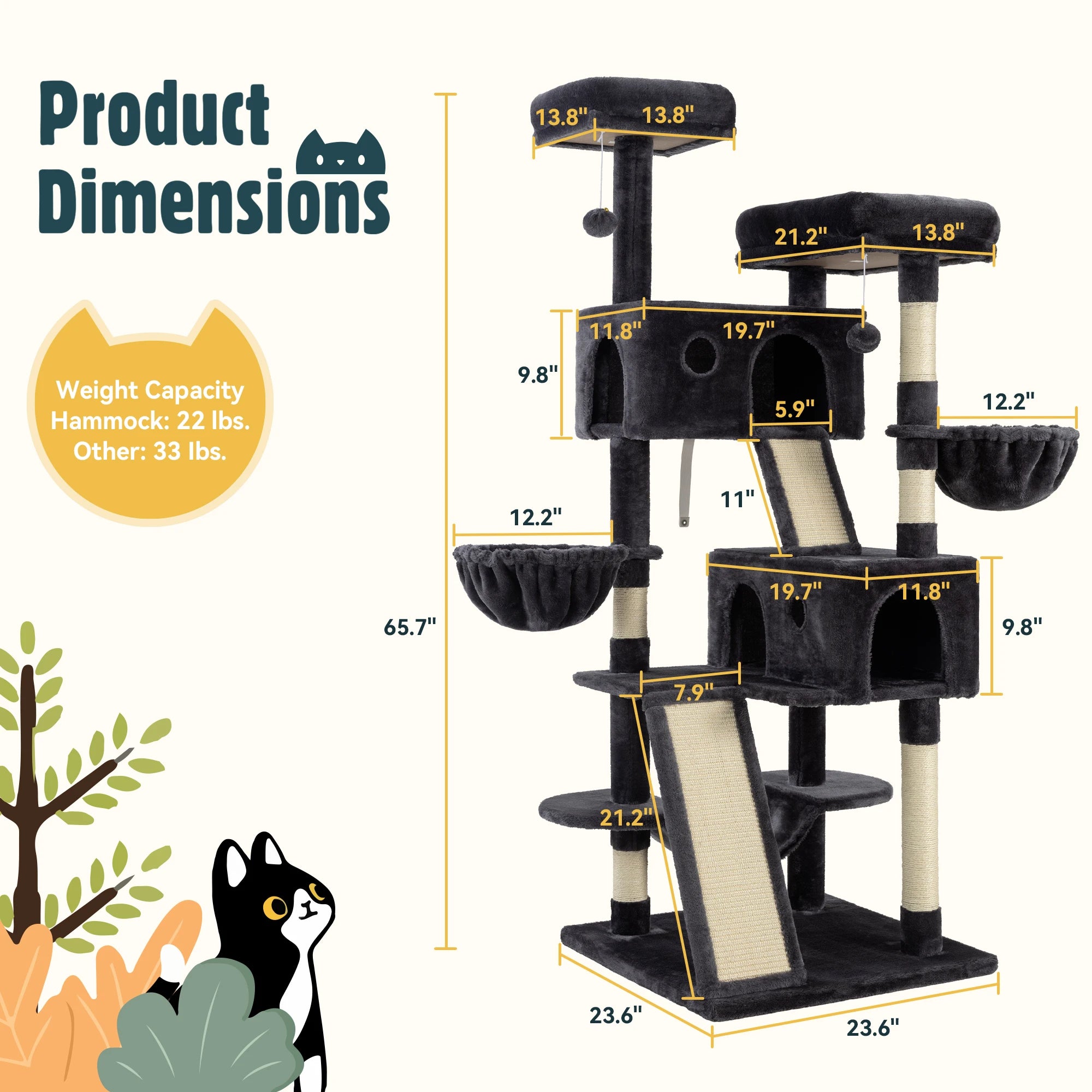 65in Multi-Level Large Cat Tree