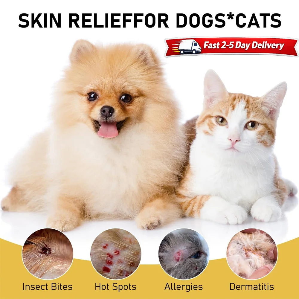 2Pcs Pet Soothing Spray/Dogs Cats Itchy Skin Relief