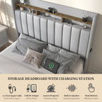 Queen Bed Frame with Pet Rest Area