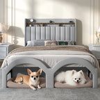 Queen Bed Frame with Pet Rest Area