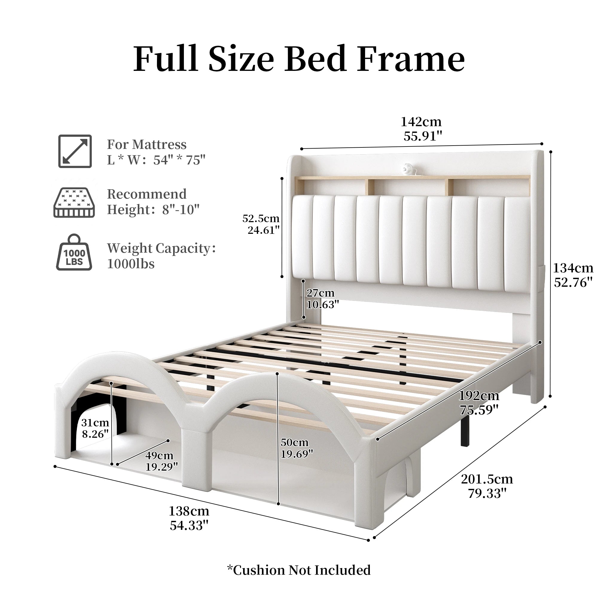 Queen Bed Frame with Pet Rest Area