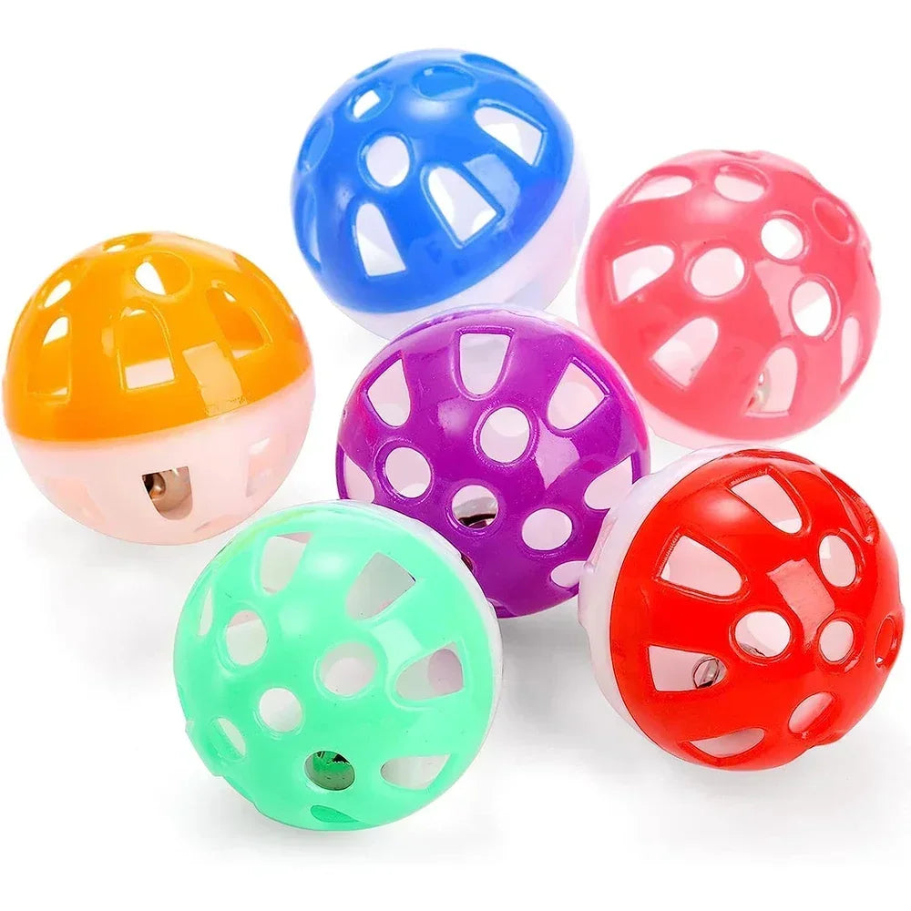 6/100Pcs Cat Toy Jingle Balls