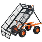Heavy-Duty Steel Garden Dump Cart