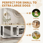 91" Large Double Dog Crate
