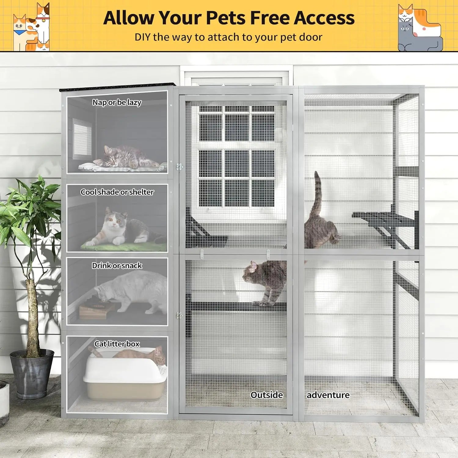 Large Wood Cat Enclosure