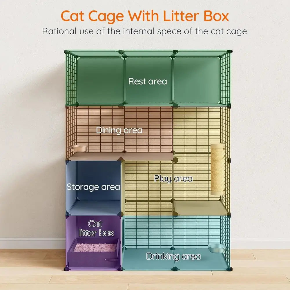 4-Tier Cat Enclosure/Litter Box