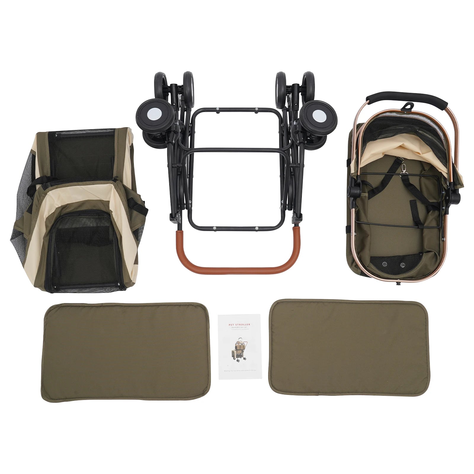 2-Tier Foldable Pet Stroller