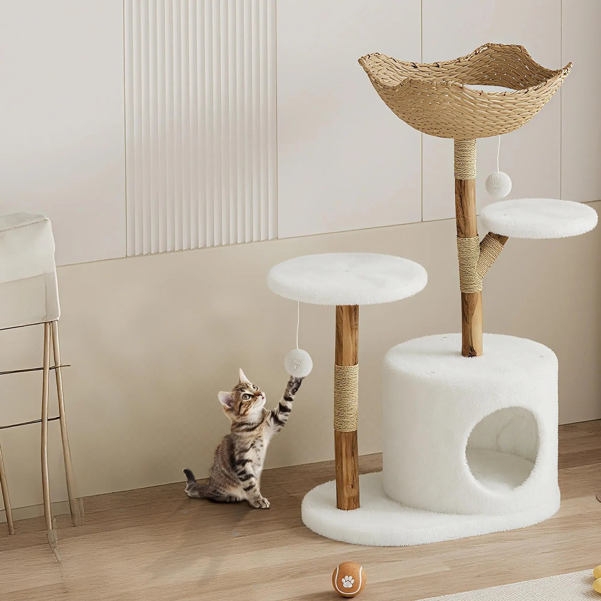 Wood Modern Cat Tree Tower