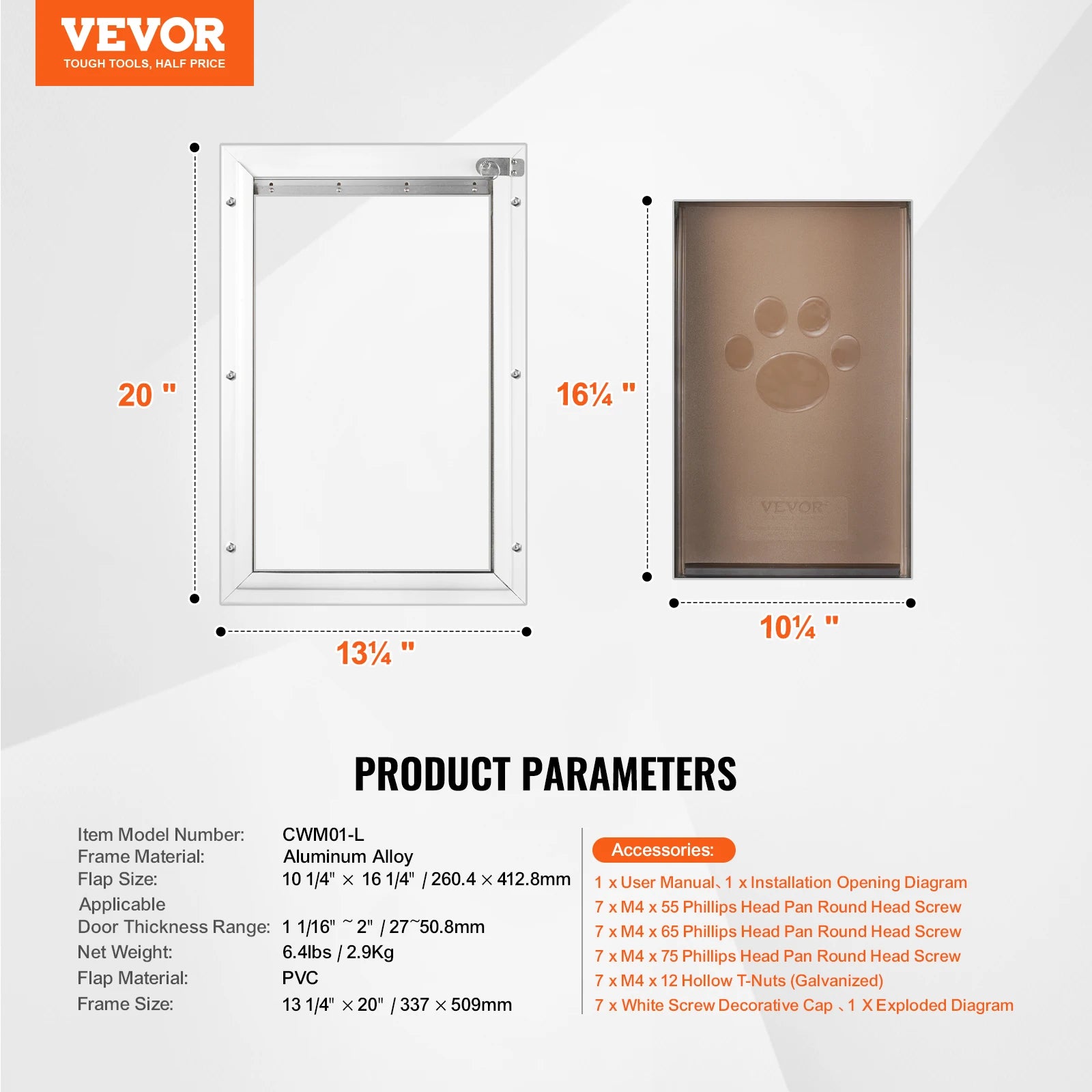 Pet Door Aluminum Frame