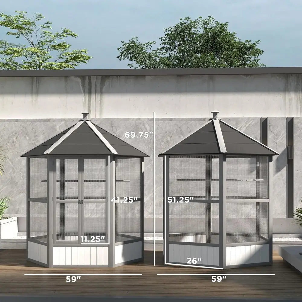 Large Hexagonal Outdoor Aviary