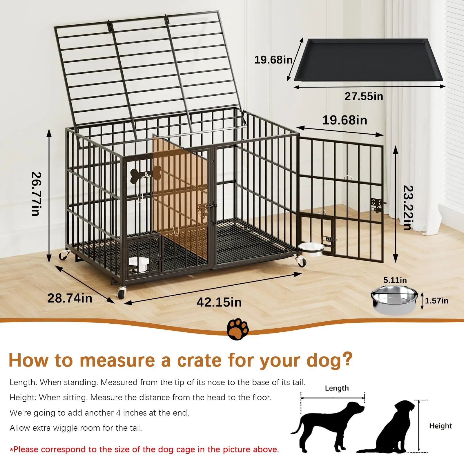 42" Heavy Duty Dog Crate