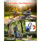 Dog Bike Trailer 2-in-1 Stroller