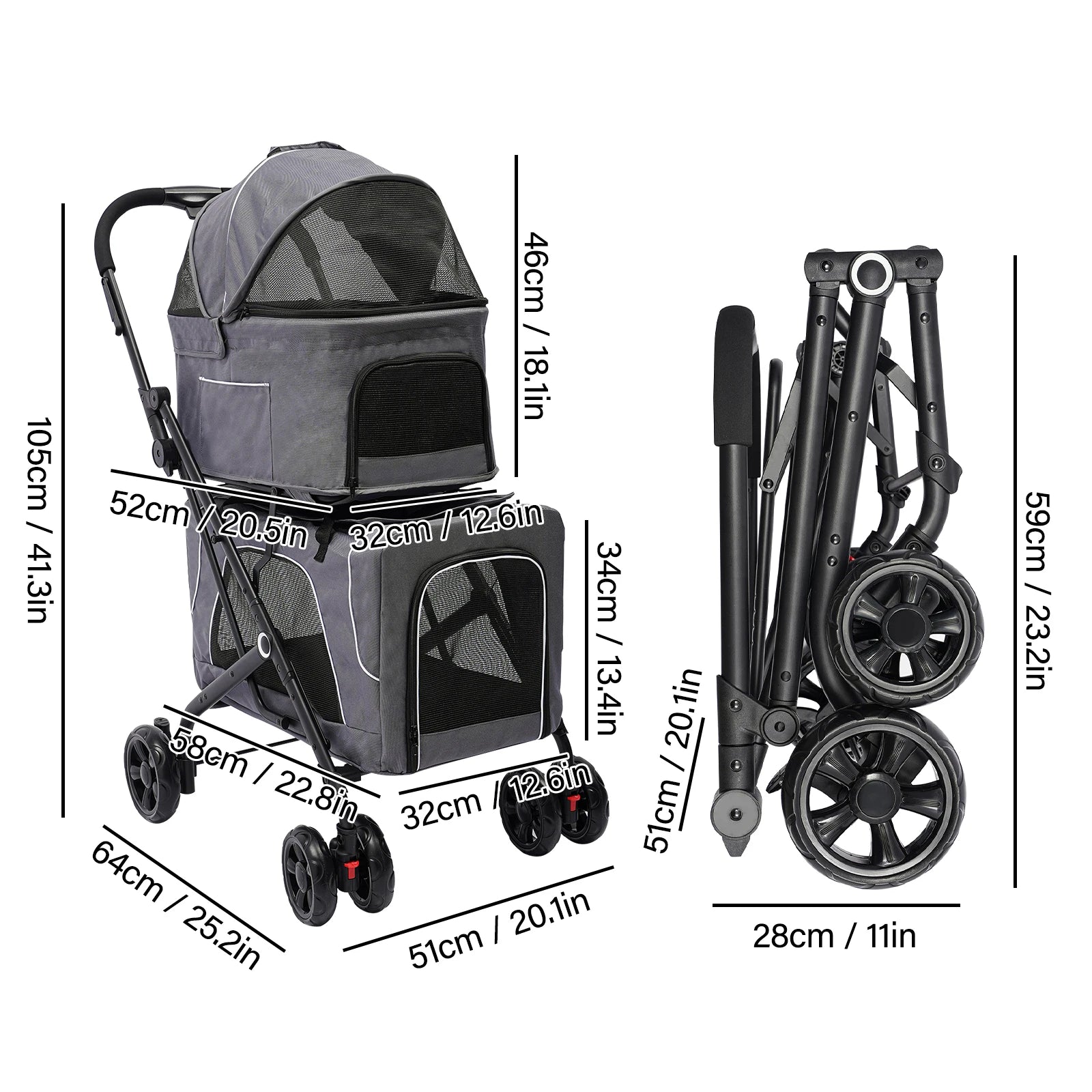 Stroller Dog Cat for Travel Camping