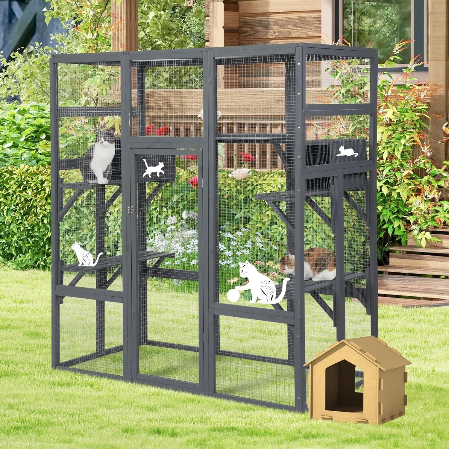 70" Large Spacious Wooden Enclosure