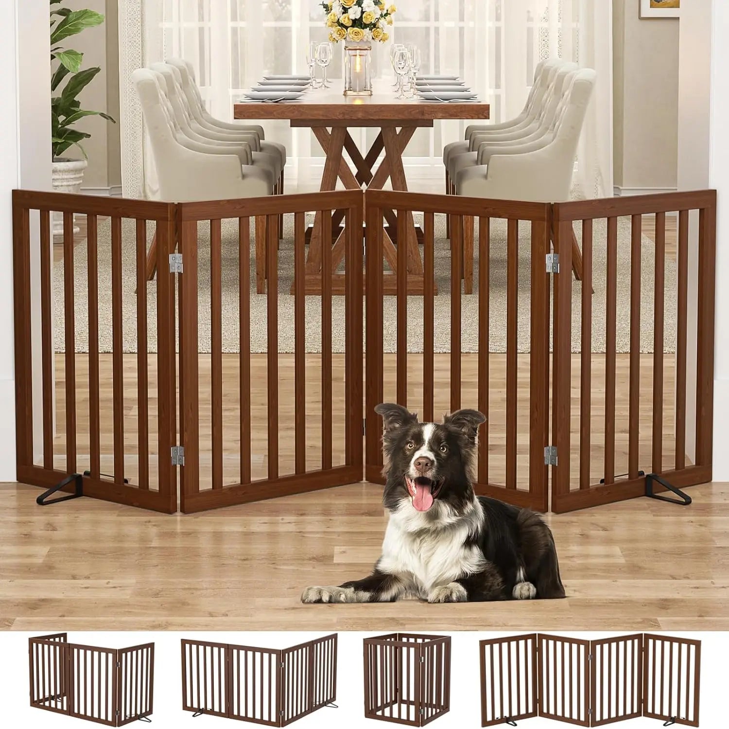 Foldable Bamboo Dog Gate