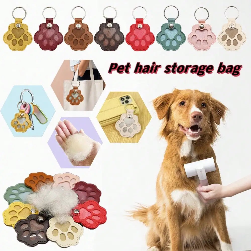 Paw-Shaped Pet Hair Keychain