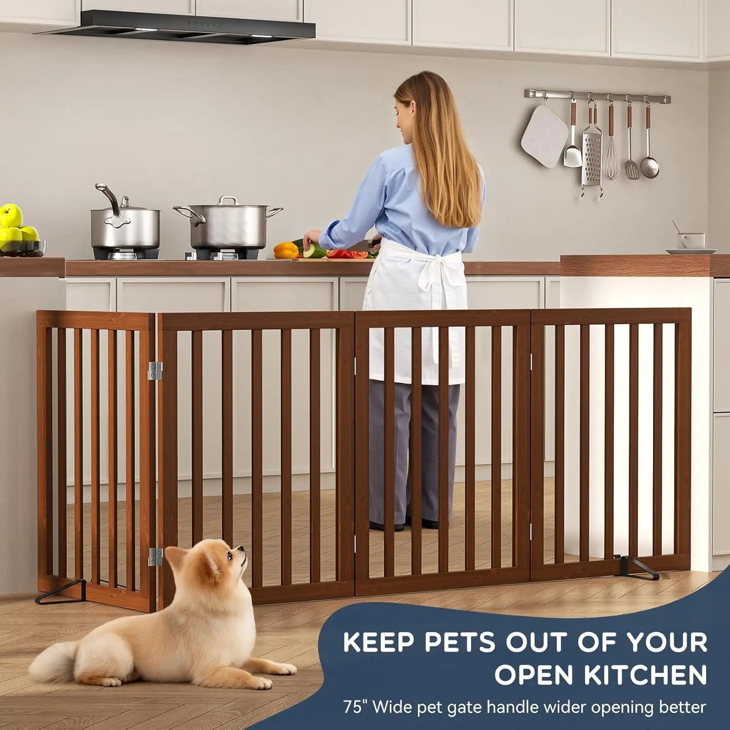 Foldable Bamboo Dog Gate