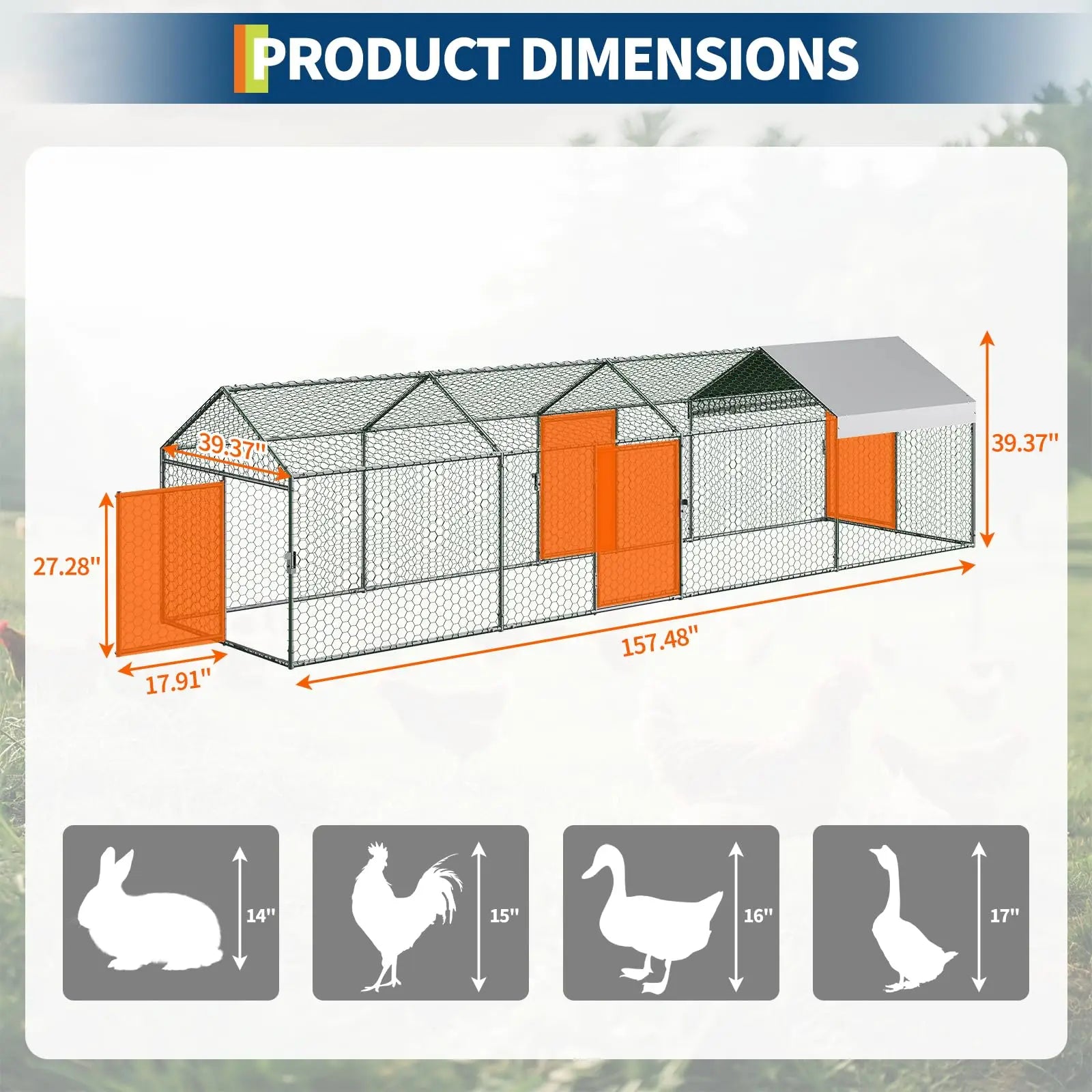 Metal Chicken Coop Heavy Duty