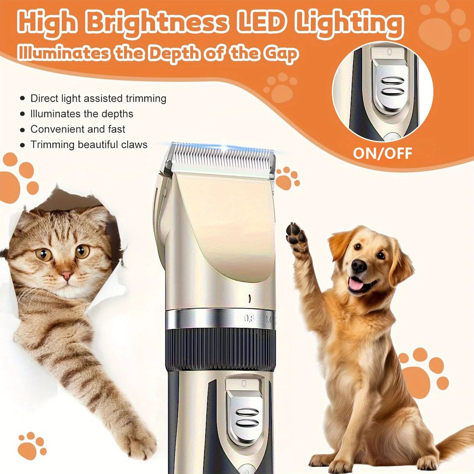 Wireless Electric Pet Grooming Kit: