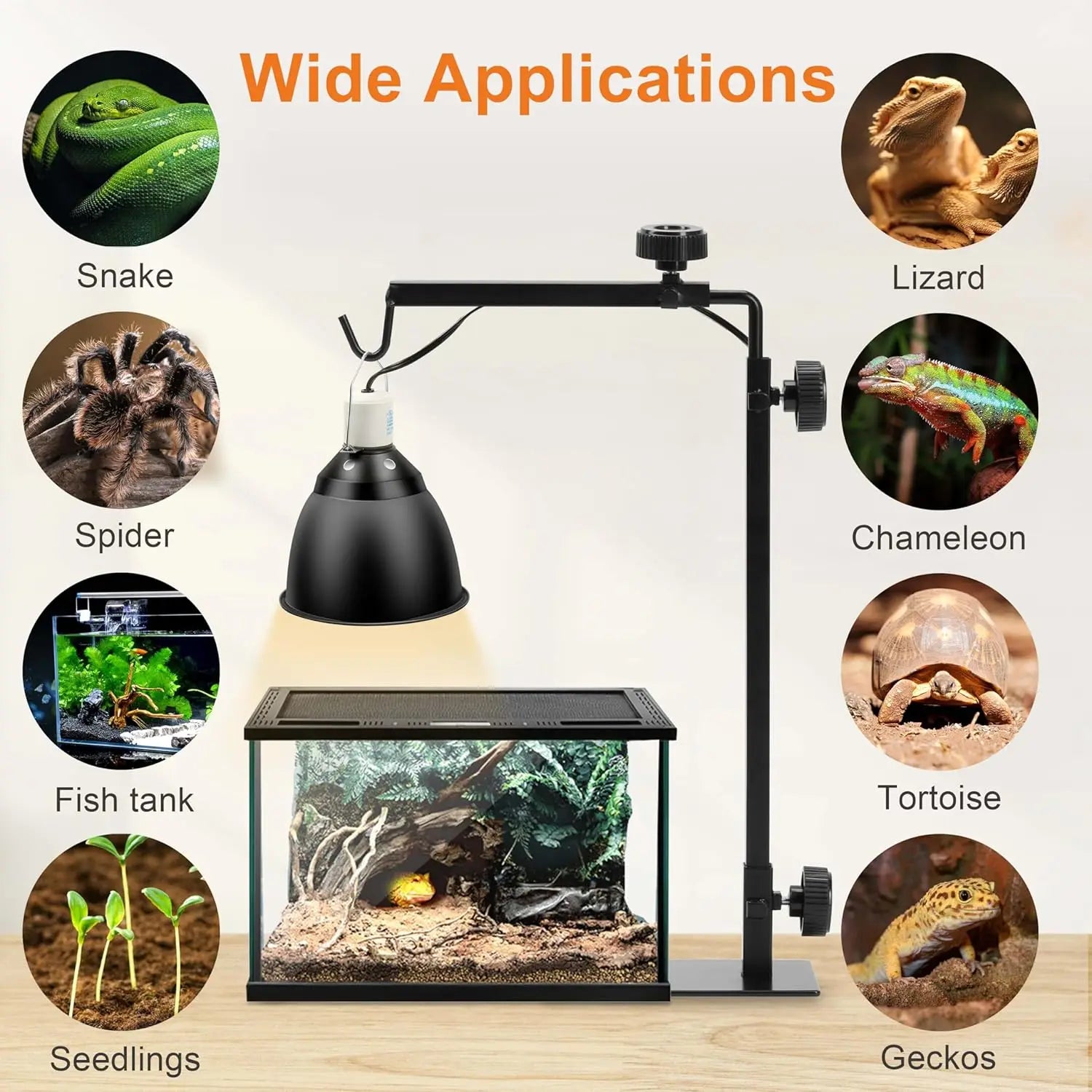 Adjustable Reptile Lamp Stand Holder