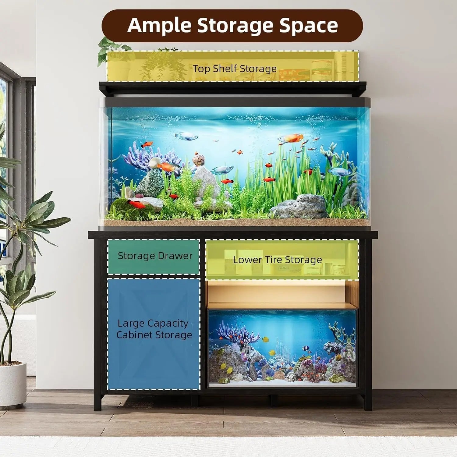 Oak Heavy Duty Aquarium Stand