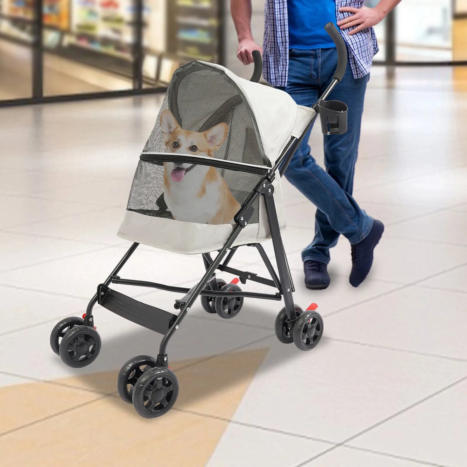 Pet Stroller Travel Carriage Foldable