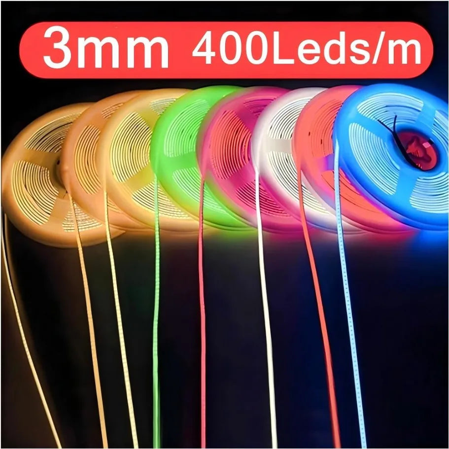 Ultra Thin 12V Colorful COB LED Strip Dimmable