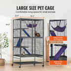 64.6" Rolling Metal Ferret Cage