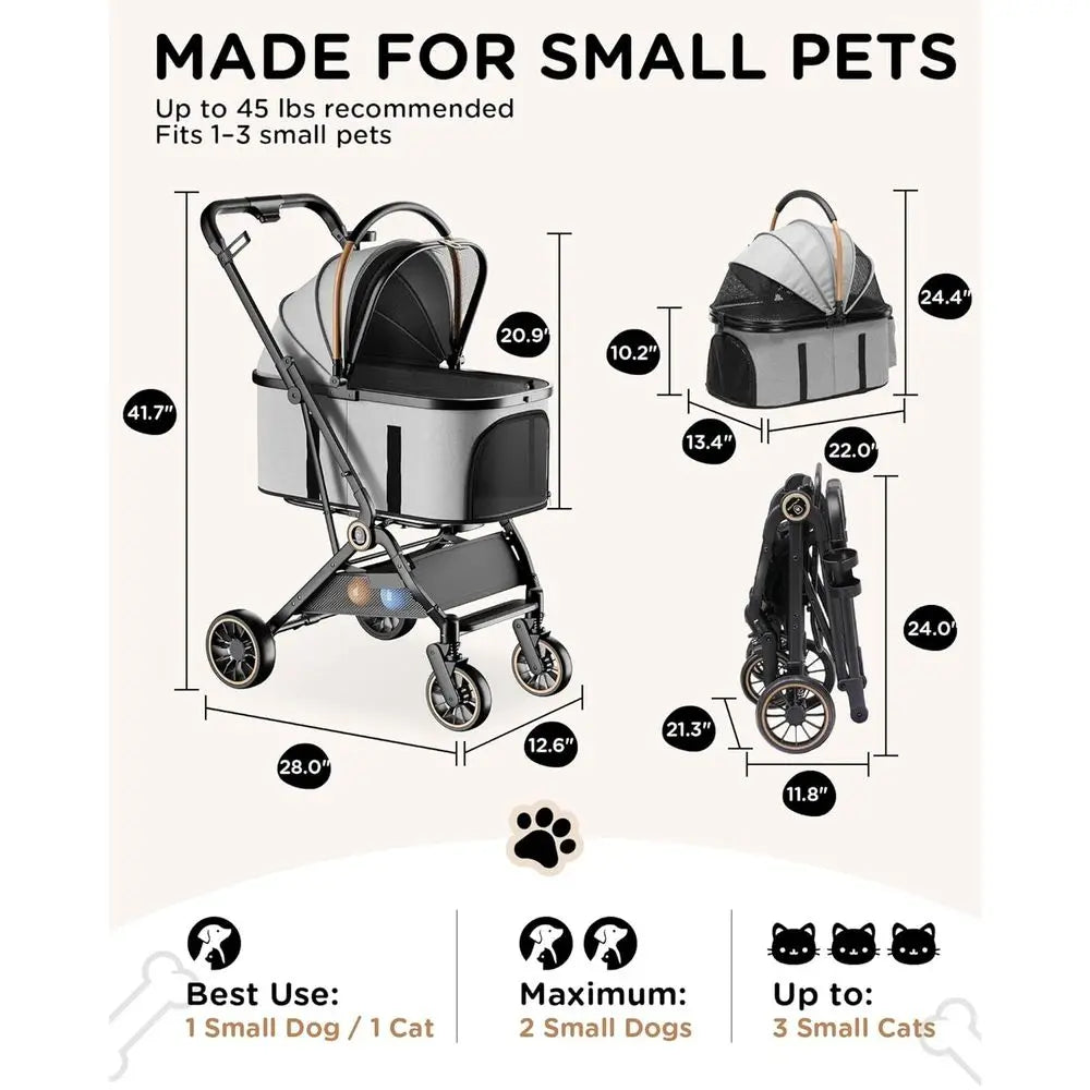 Stroller for Dogs & Cats, 3-in-1