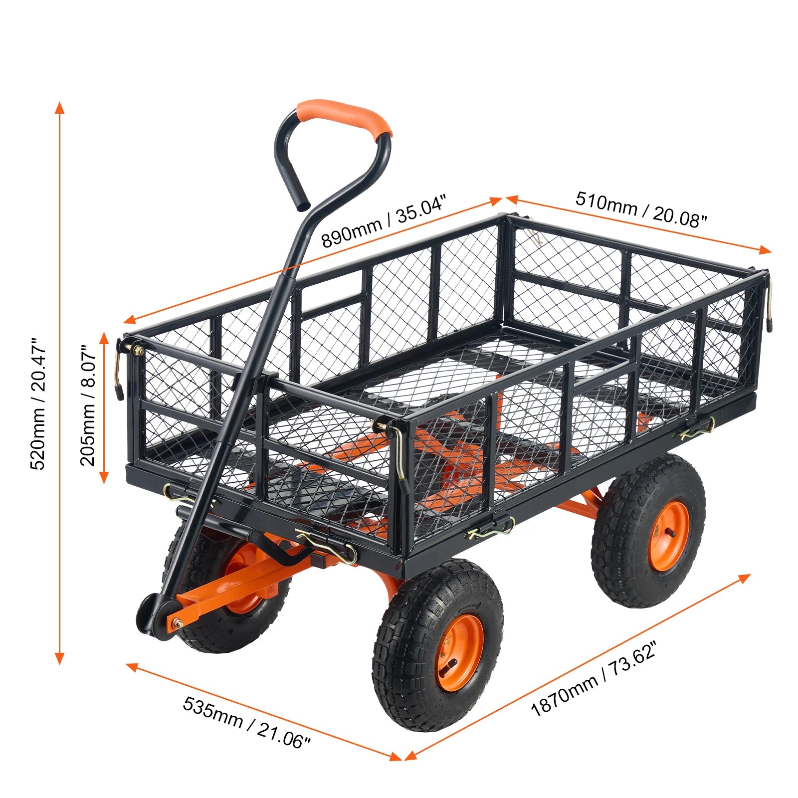 Garden Cart Sturdy Metal Utility Wagon