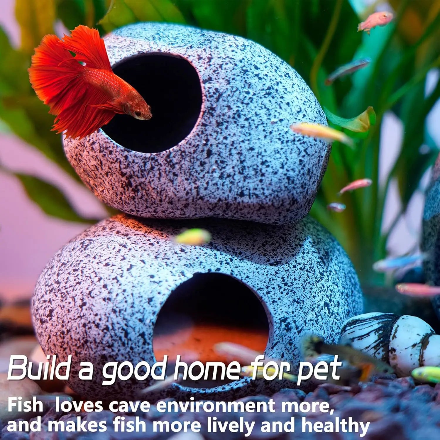 Ceramic Aquarium Cave Rock