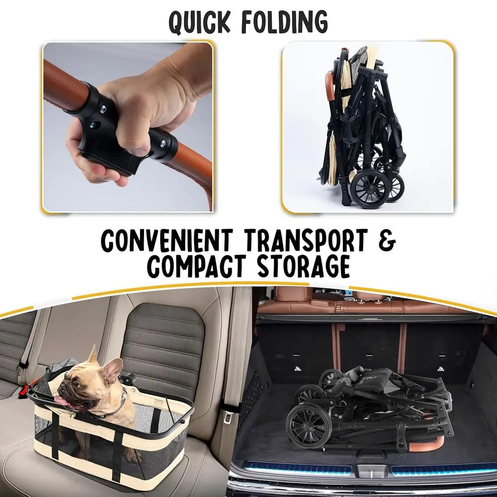 Pet Stroller/Detachable Carrier