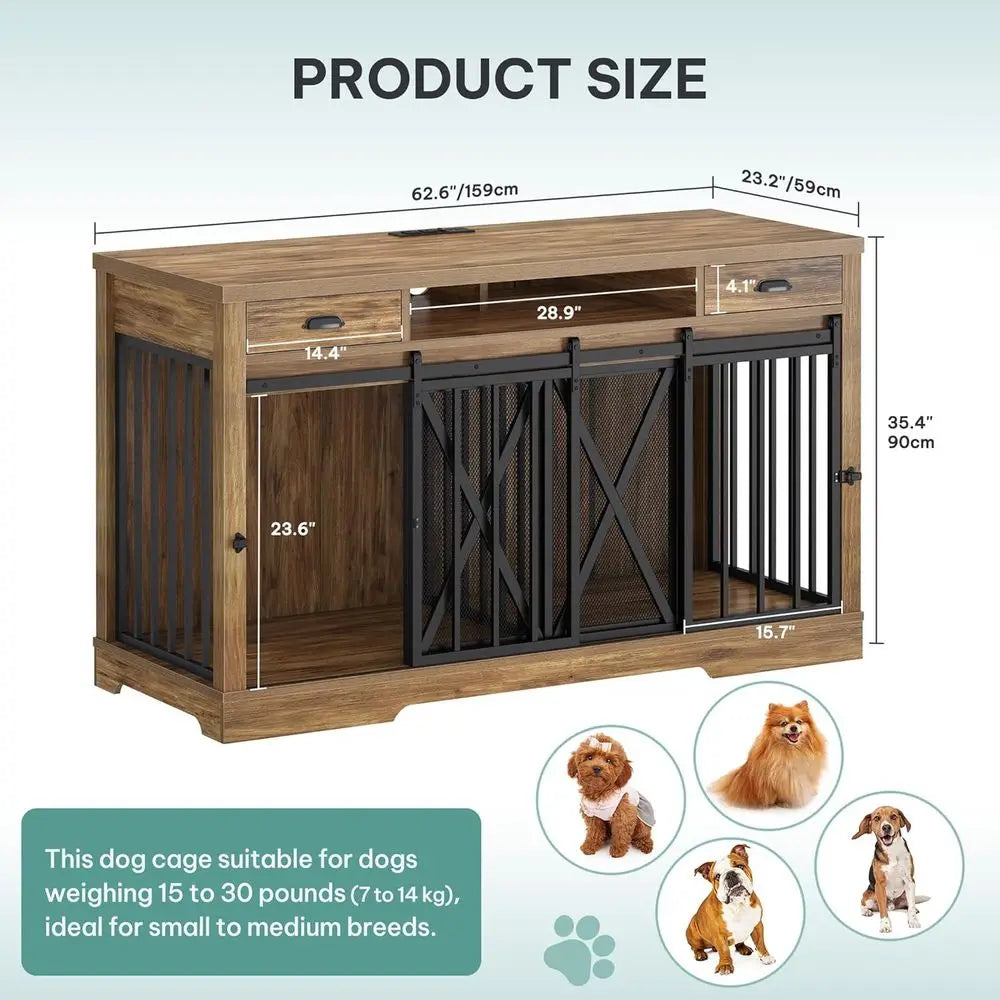 63" Double Dog Crate