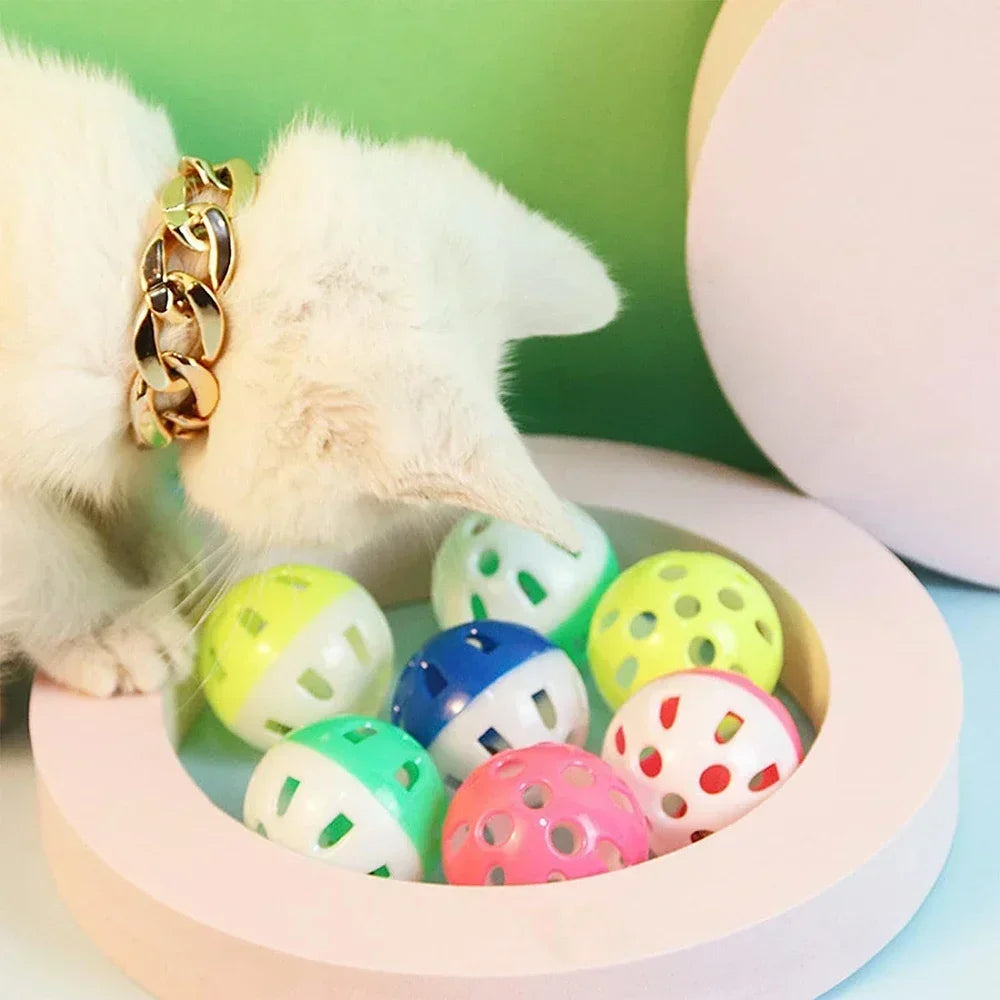 6/100Pcs Cat Toy Jingle Balls