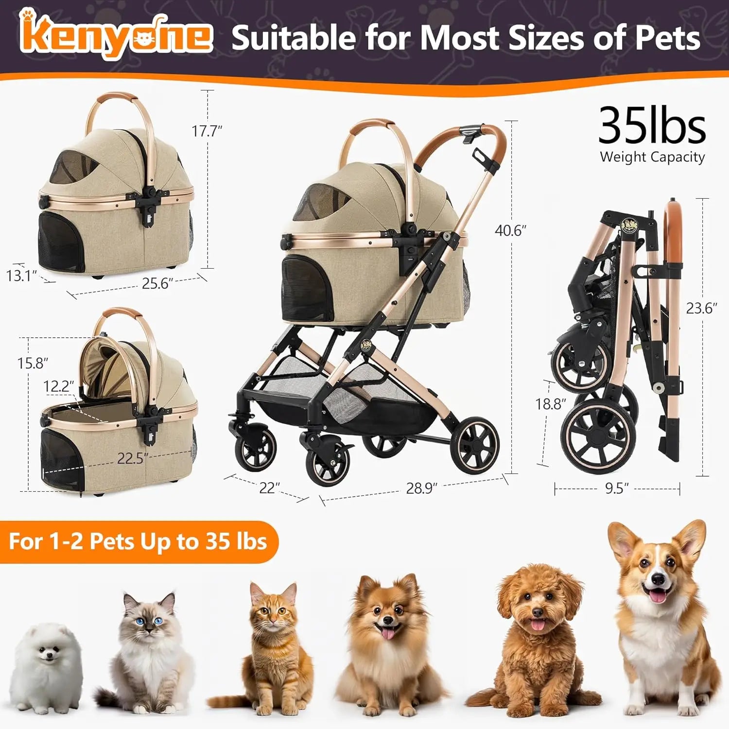 Stroller for S/M Dogs/Cats