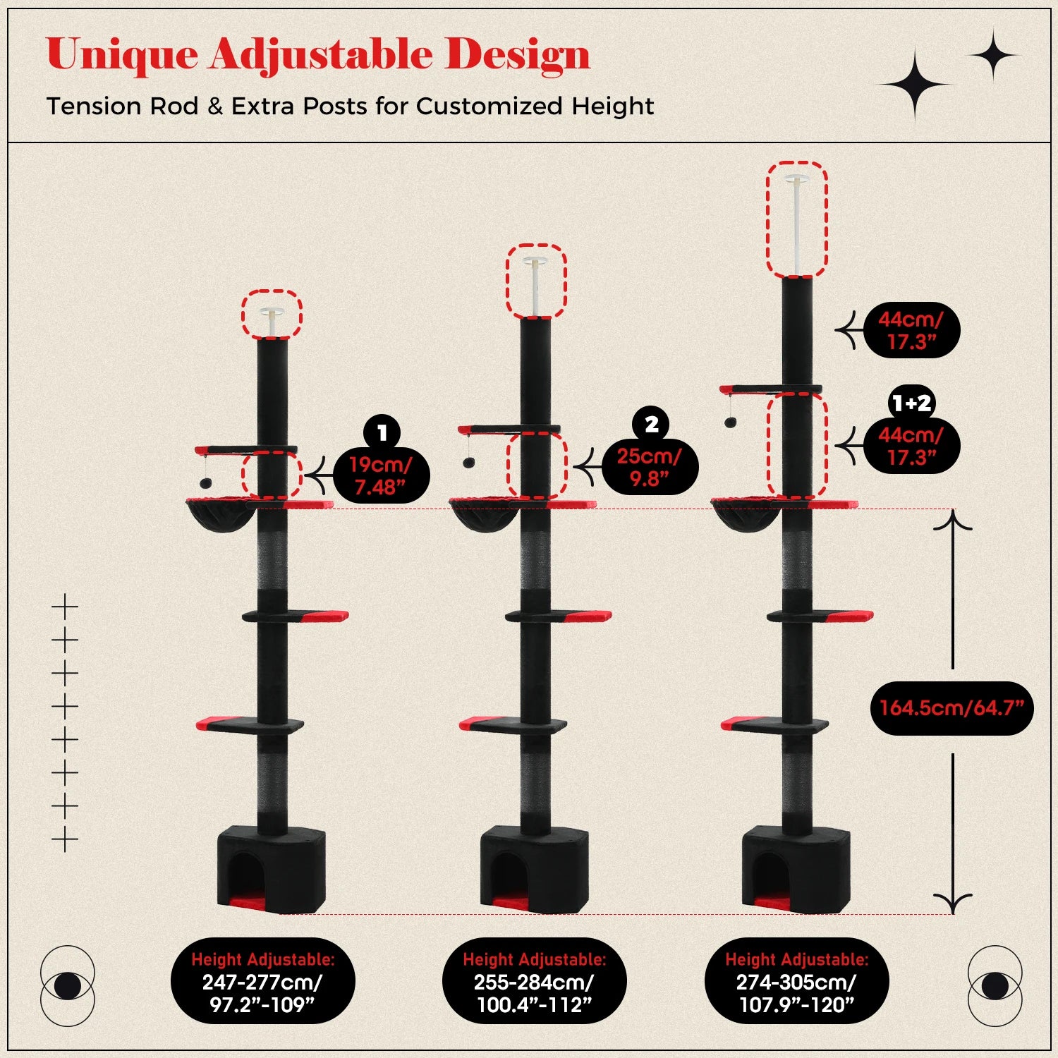Adjustable Height Cat Tree