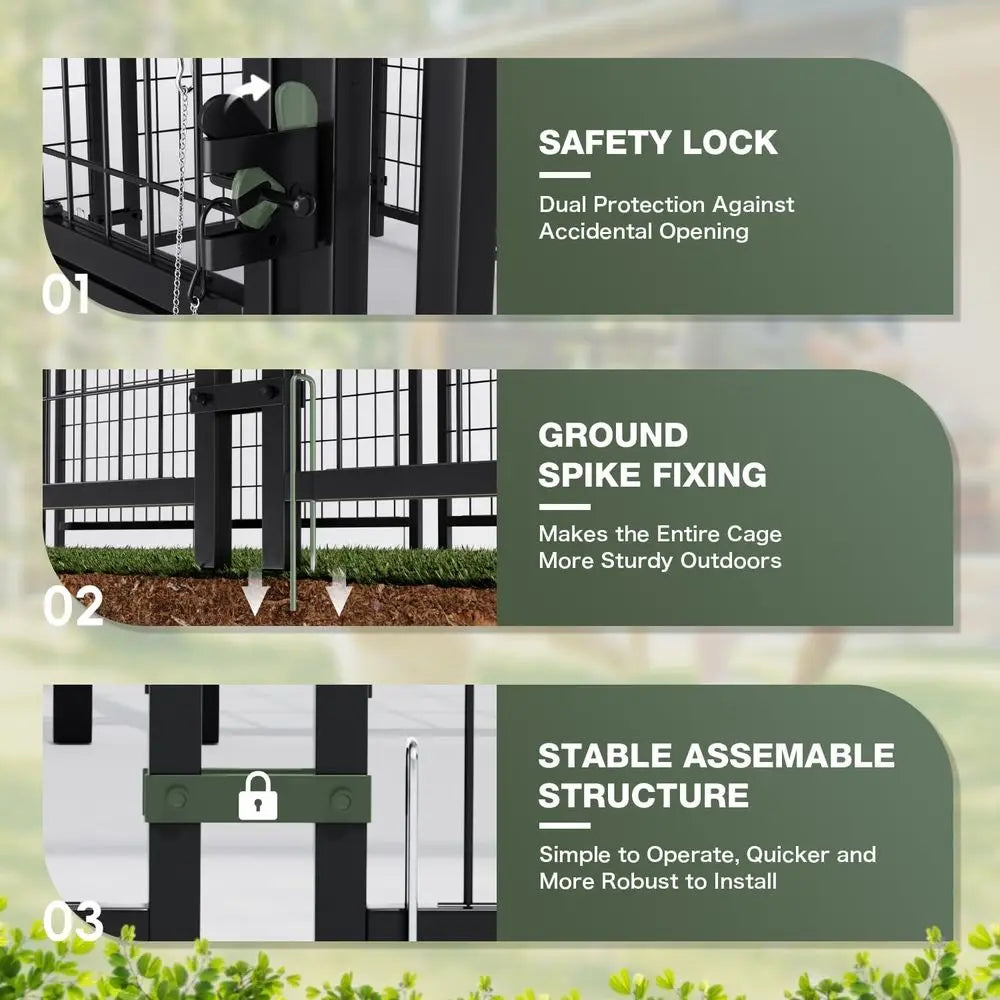 Sturdy Steel Outdoor Dog Kennel