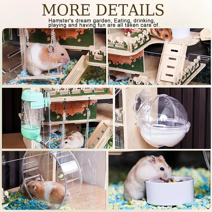 Wooden Hamster Cage/All Accessories