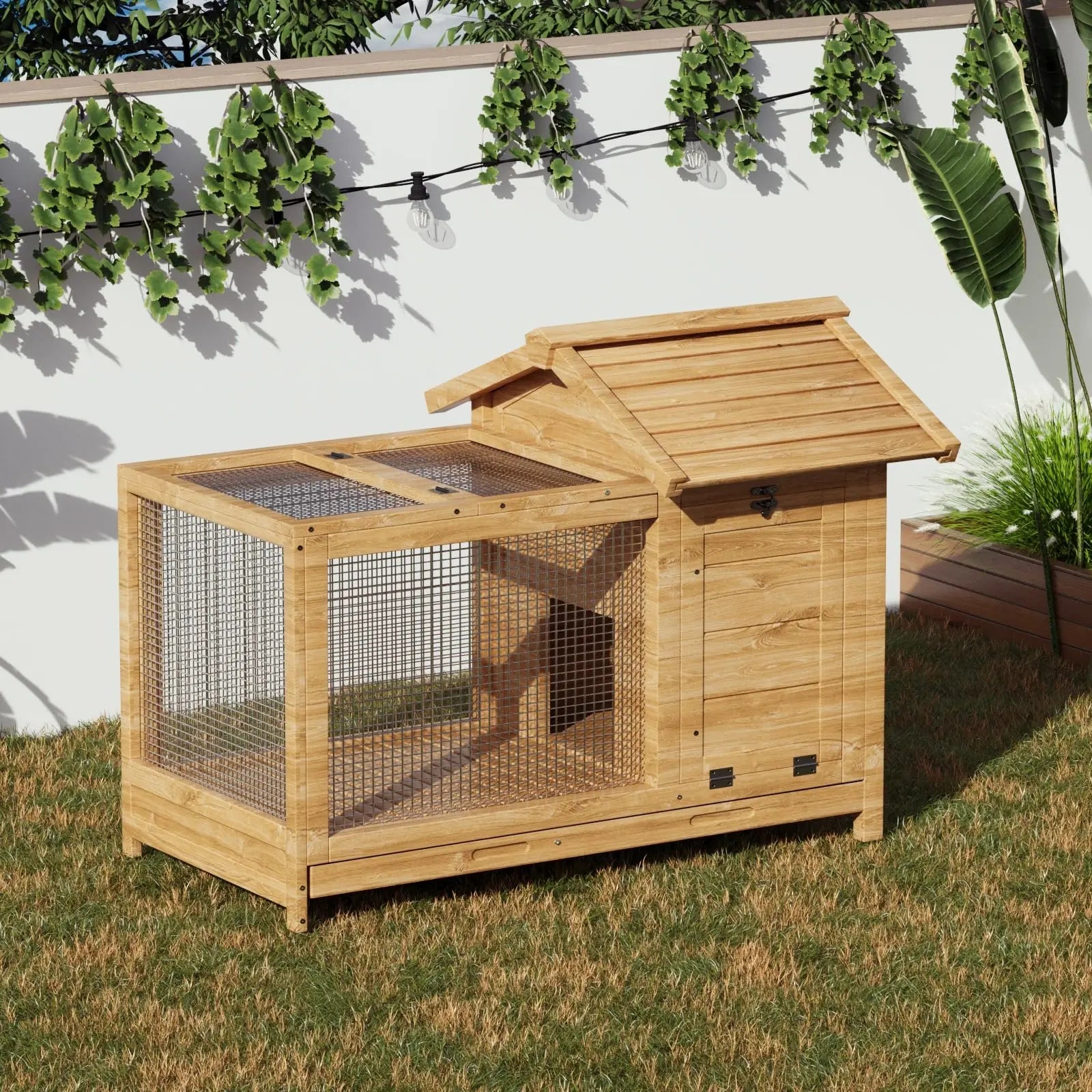 Outdoor Wooden Rabbit Hutch