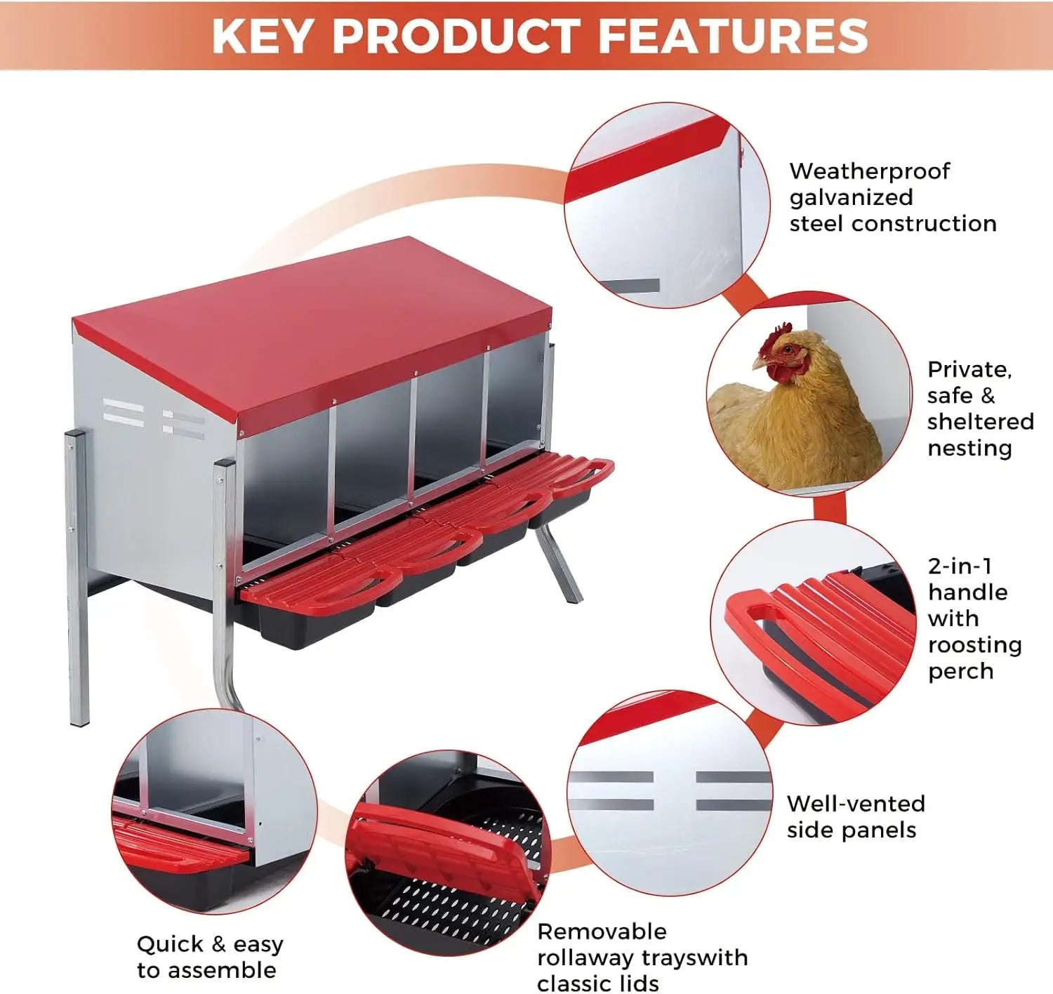 Chicken Nesting Box Automatic Roll-Out Egg