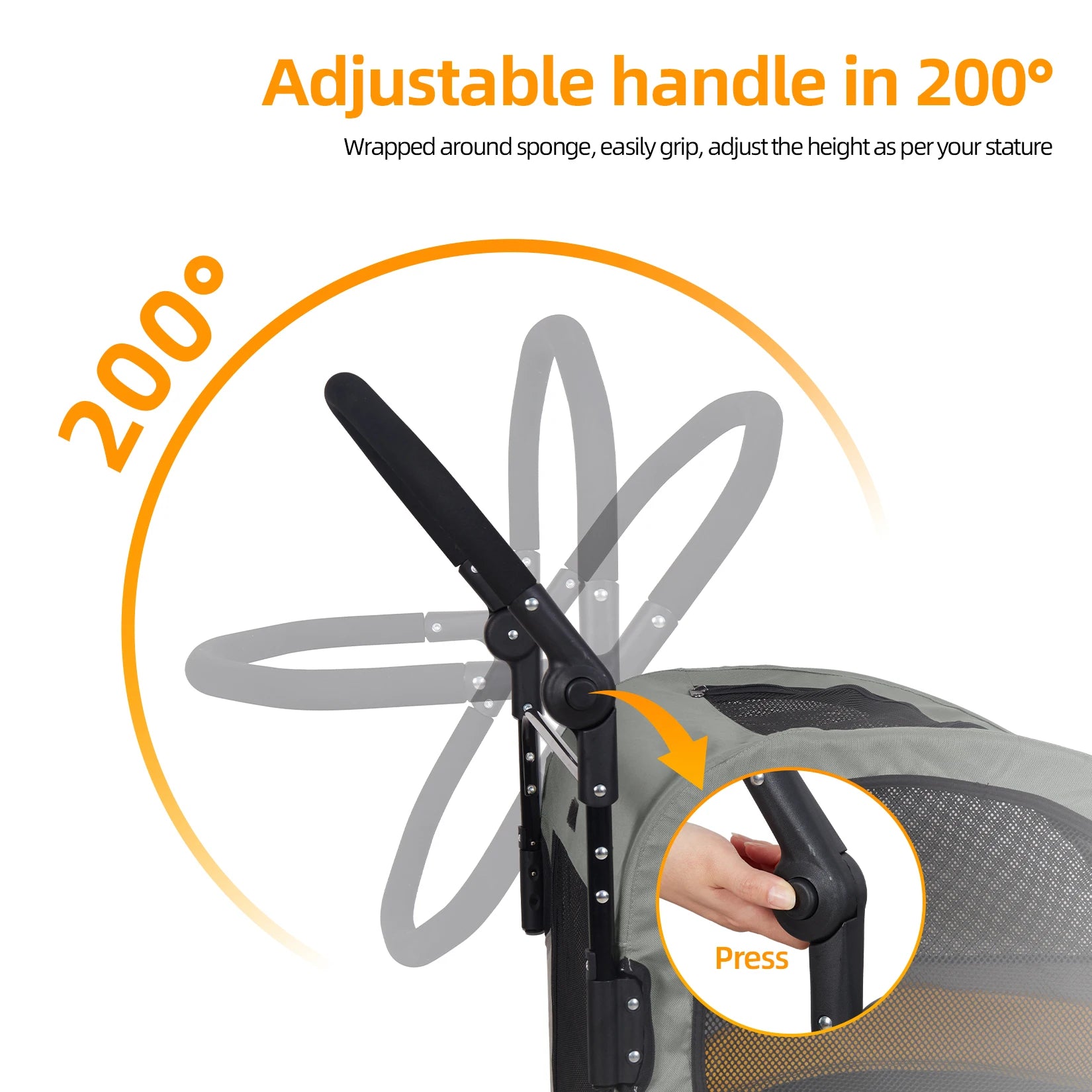 Large Dog Stroller Pet Trolley Carrier