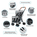 Double Pet Stroller for Dogs and Cats