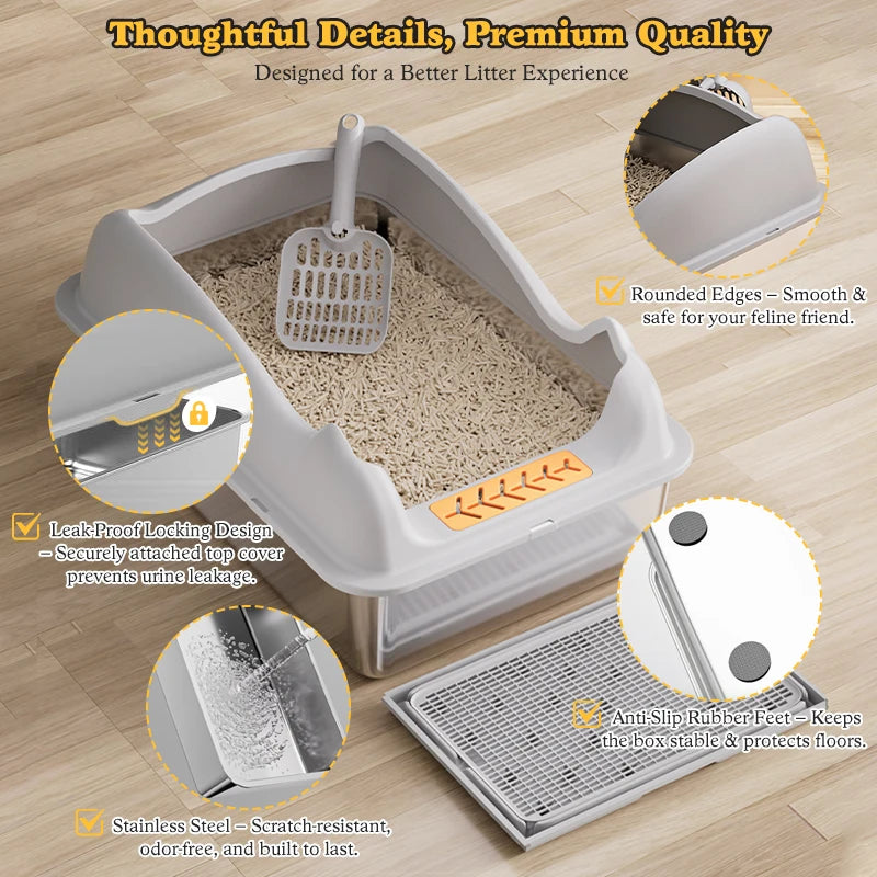Stainless Steel Cat Litter Box