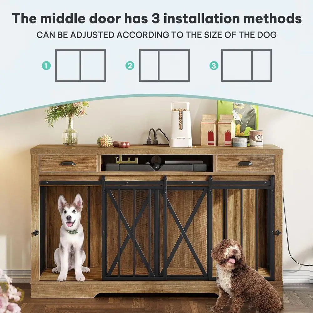 63" Double Dog Crate