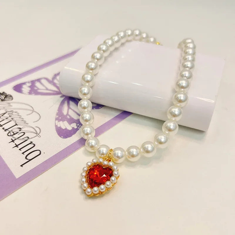 Adjustable Pet Pearl Necklace